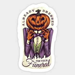 Halloween scary evil pumpkin funny pumpkin Already dressed Sticker